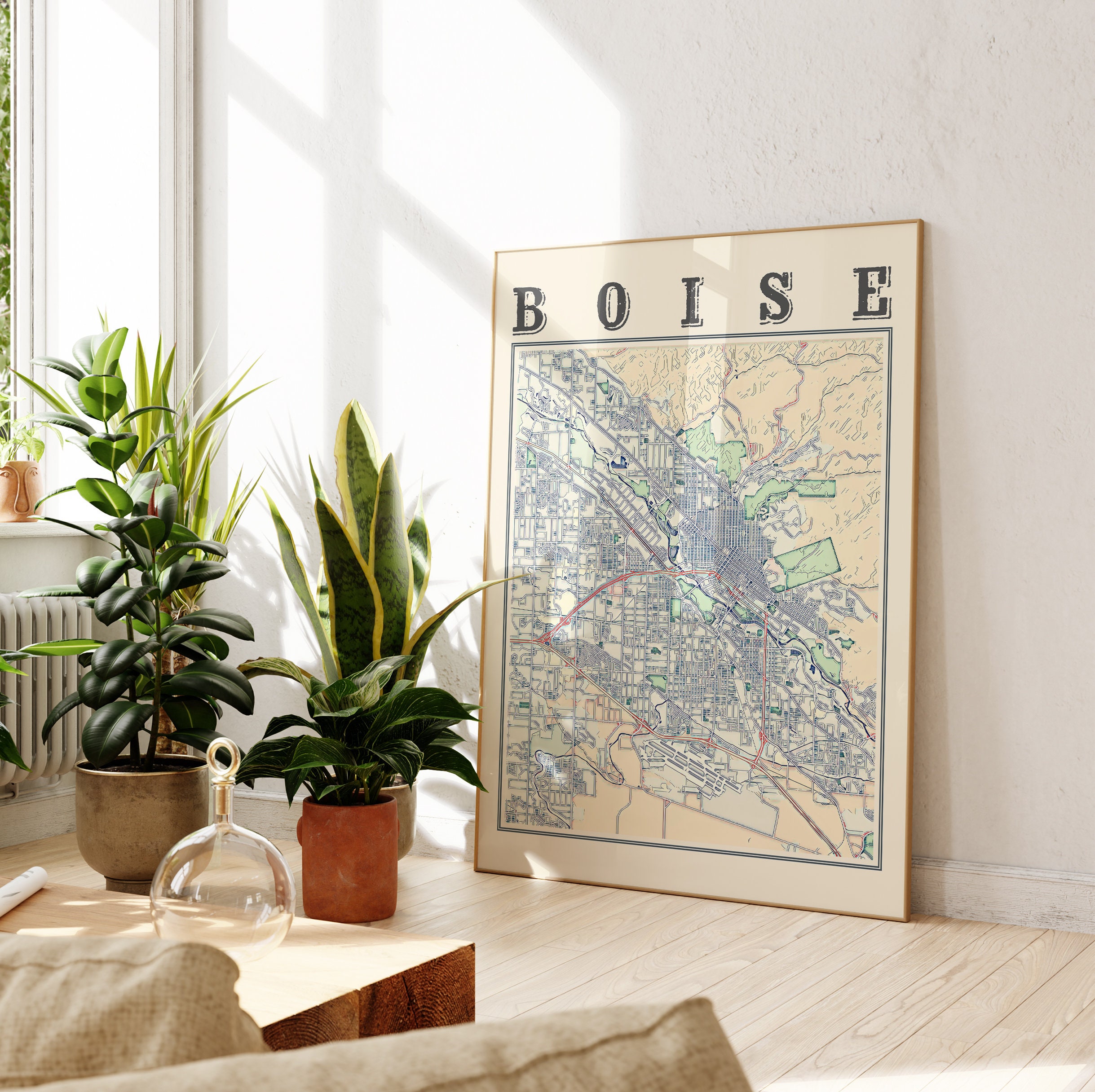 Antique Boise Idaho Map Print: Vintage City Home Decor - Etsy