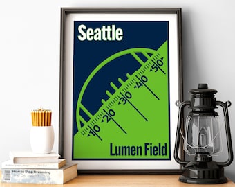 Minimal Seattle Football Poster Lumen Field Print of Seahawks Fan Gift of Seattle Print of Seattle Gift Poster of Seahawks Wall Art