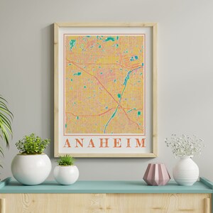 Watercolor Anaheim Map Poster of Anaheim Wall Art of California Map of Anaheim Print of Anaheim Gift of Anaheim City Painting