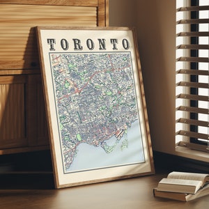 Antique Toronto Map Poster of Toronto Ontario Classic Map of Toronto Print of Toronto Wall Art of Toronto Gift