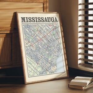 Antike Mississauga Karte Poster von Mississauga Ontario Kanada Home Décor von Mississauga Print of Mississauga Wandkunst von Mississauga Gift