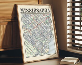 Antique Mississauga Map Print: Ontario Canada Home Decor