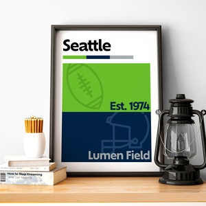 Seattle Football Poster of Seahawks Fan Gift of Seattle Print of Seattle Gift Print of Lumen Field Wall Art of Seahawks