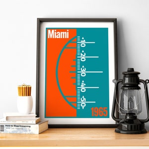 Miami Football Poster of Dolphins Fan Gift of Miami Print of Miami Gift Print of Football Wall Art of Dolphins