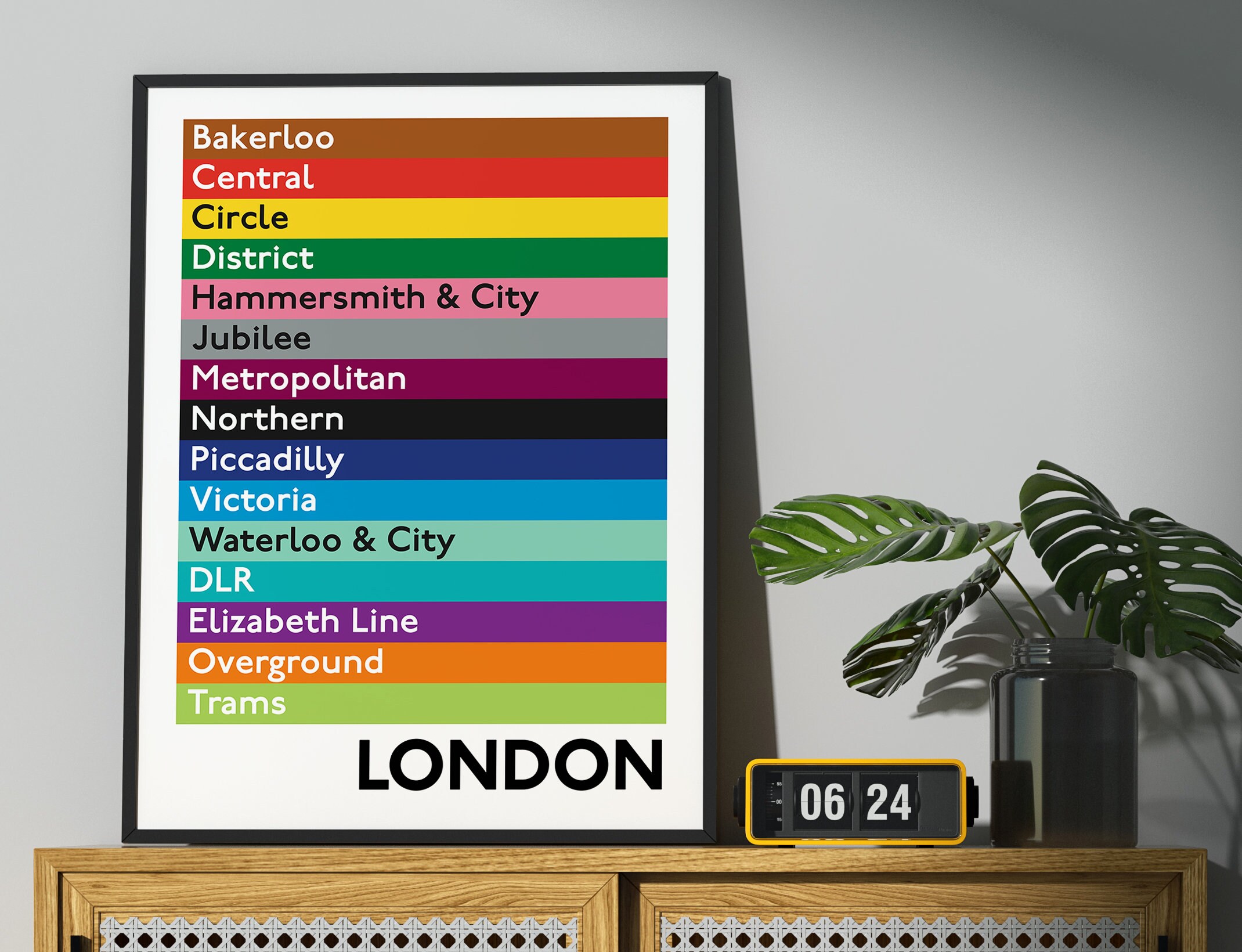 London Underground　ポスター London Underground Digital Print, Elizabeth Line Added