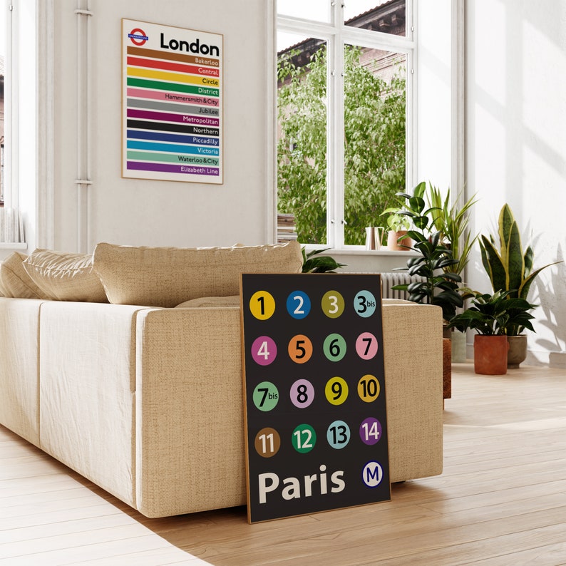 Paris Metro Digital Print of Paris Instant Download Subway Map of Paris ...