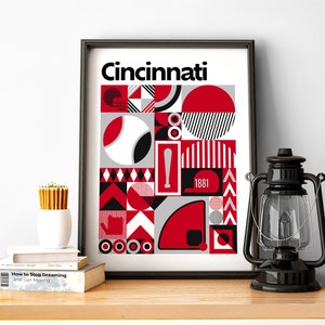 Cincinnati Baseball Wall Art of Reds Fan Gift of Cincinnati Poster of Sports Decor of Cincinnati Gift Print