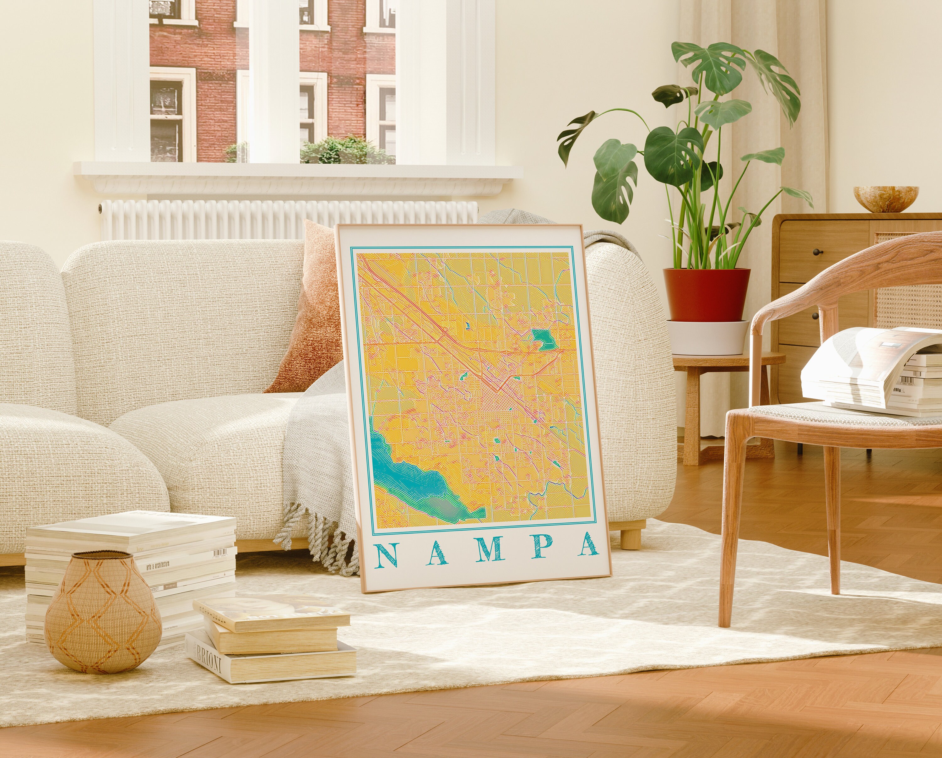 Watercolor Nampa Idaho Map Art Print: Nampa Souvenir - Etsy