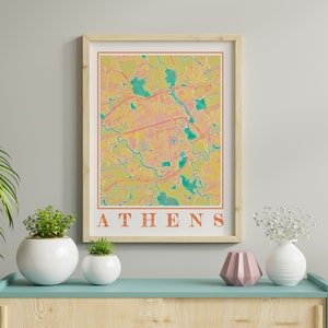 Watercolor Athens Georgia Map Poster of Athens Wall Art of Georgia Map of Athens Print of Athens Gift of Athens City Painting
