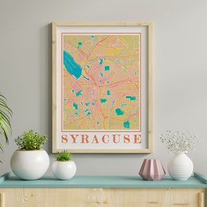Watercolor Syracuse Map Print of Syracuse New York Painting Map of Syracuse Poster of Syracuse Wall Art of Syracuse Gift