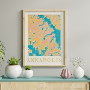 Watercolor Annapolis Maryland Map Poster of Annapolis MD Map of Annapolis Wall Art of Annapolis Gift of Annapolis Prints of Annapolis