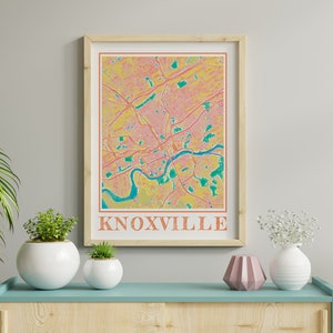 Watercolor Knoxville Map Print of Knoxville Tennessee Painting Map of Knoxville Poster of Knoxville Wall Art of Knoxville Gift