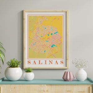Watercolor Salinas California Map Poster of Salinas Map of Salinas Wall Art of Salinas Gift of Salinas CA Prints of Salinas California