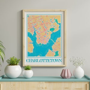 Charlottetown Map Print, Charlottetown Watercolor Print, Charlottetown PEI, Charlottetown Gifts, Charlottetown Poster, Charlottetown Art