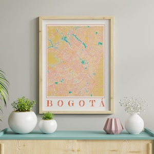 Watercolor Bogota Map Poster of Colombia Bogota Map of Bogota Wall Art of Bogota Gift of Bogota Print of Colombia Map Print