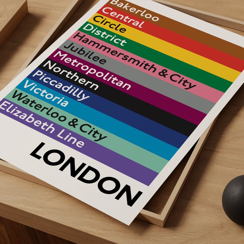 Elizabeth Line Pattern London Underground Poster, Elizabeth Line Wall Art, Minimalist Subway ...