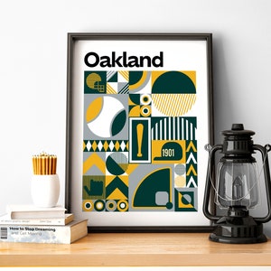 Oakland Baseball Wall Art of Oakland Poster of Athletics Fan Gift of Sports Decor of Oakland Gift Print