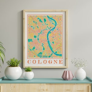 Watercolor Cologne Map Print of Köln Germany Painting Map of Cologne Deutschland Poster of Cologne Wall Art of Cologne Gift