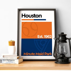 Houston Baseball Print, Houston Poster, Minimalist Poster, Houston Sports, Texas Team Farbe Geschenk für Baseball Fan