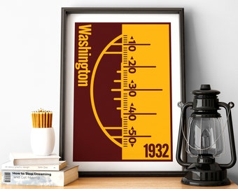 Washington Football Poster of Commanders Fan Gift of Washington Print of Washington Gift Print of FedExField Wall Art of Commanders