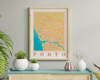 Impression aquarelle de carte de Porto : souvenir de la ville du Portugal