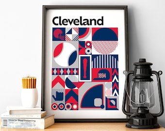 Cleveland Baseball Wall Art of Guardians Fan Gift of Cleveland Poster of Sports Decor of Cleveland Gift Print