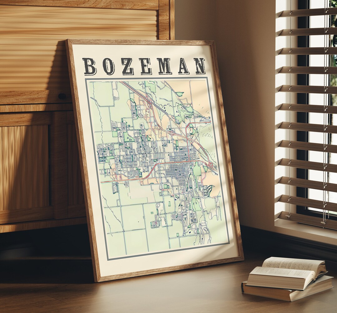 Antique Bozeman Montana Map Art Print: Vintage Home Decor - Etsy