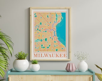 Carte Ancienne De Milwaukee, WI 1906 – Vintage Wisconsin – Encadrable