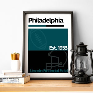 Philadelphia Football Print, Philadelphia Poster, minimalistisches Poster, Pennsylvania Team Farbe Geschenk für American Football Fan