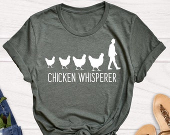 Chicken Whisperer Shirt, Chicken Shirts For Womens, Funny Farm Tees, Chicken Lover Shirts, Chicken Owner Girl Top For Mens, Country Boy Tees