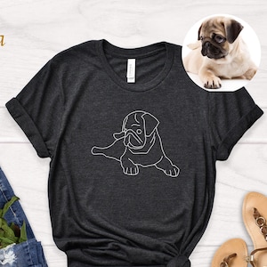 Custom Outline from Photo Shirt, Personalized Dog Mom Tshirt Custom Cat Mom T-Shirts,Pet outline photo Tees,Gift For Dog Mamas,Dog Lover Top