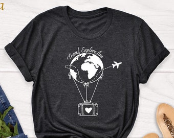 World Map Balloon Shirt: Travel Adventure Tee