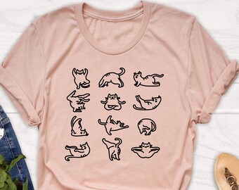 Cat Shirt, Cat Yoga Tshirt, Cute Cat T-shirt, Meditation Tee, Funny Cat Shirt, Namaste Tshirt, Cat Lover Gift, Yoga Tshirt, Cat Owner Gift