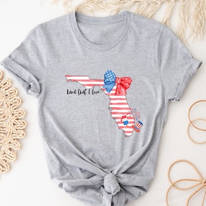 State Of Florida Shirt, Florida Travel Gifts, Florida Apparel, Florida Favorite Shirt, Home State Shirt, American Stars, Patriotic Shirt