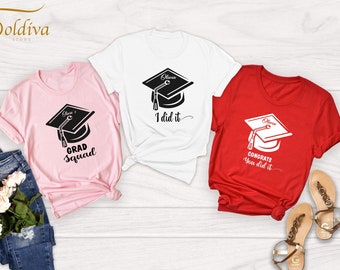 Custom 2024 Graduation Squad Shirt: Personalized College Grad Gift