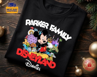 Custom Disney Christmas Family Shirt, Personalized Disneyland Vacation Matching Tee