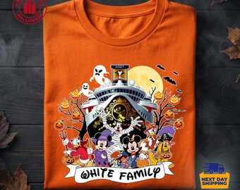 Custom Disney  Halloween Cruise Family Shirt, Personalized Spooky Vacation Tee, Matching Halloween Cruise Ship Shirt