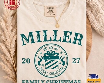 Custom Family Christmas T-Shirt: Personalized Merry Christmas Snowflakes (2027)