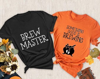 Something Good Is Brewing Shirt, Brew Master Tshirt, Halloween Pregnancy Announcement T-Shirt, Matching Halloween Tshirt, Mom To Be Outfit