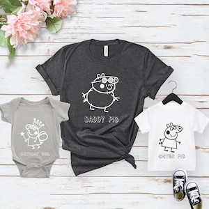 Family Birthday Tshirt, Matching Family Shirt, Daddy Pig Tee, Mommy Pig Shirt, Sister Pig T-shirt, Birthday Girl Tshirt,Family Birthday Gift
