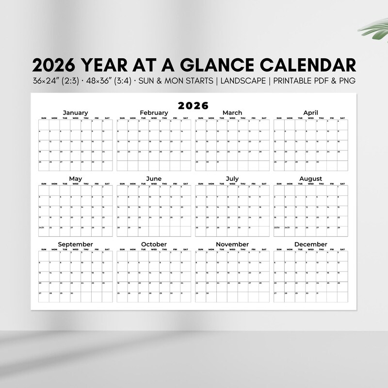 Jahreskalender 2026 groß - Etsy.de