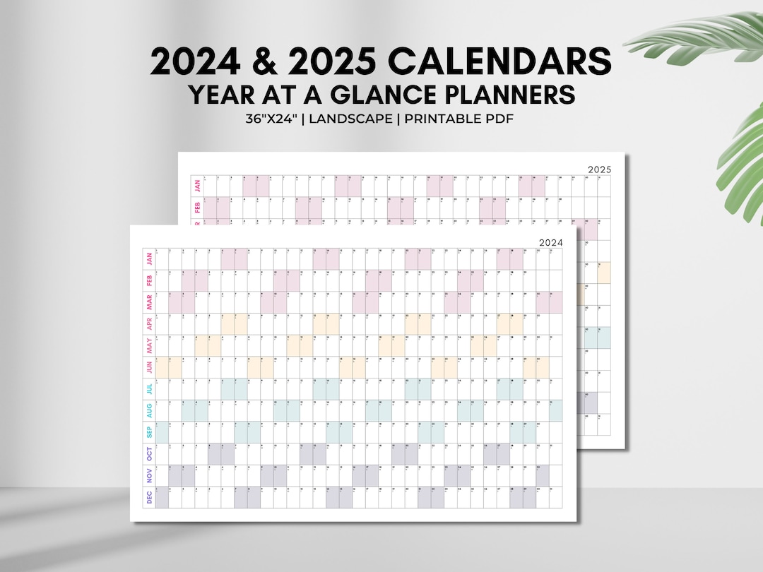 2024 & 2025 Calendars Bundle, 2024 Calendar, 2025 Calendar, Large