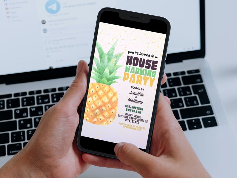 Pineapple Housewarming Party Invitation Editable Printable Etsy