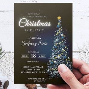 Christmas Office Party Digital Invitation Template Modern - Etsy