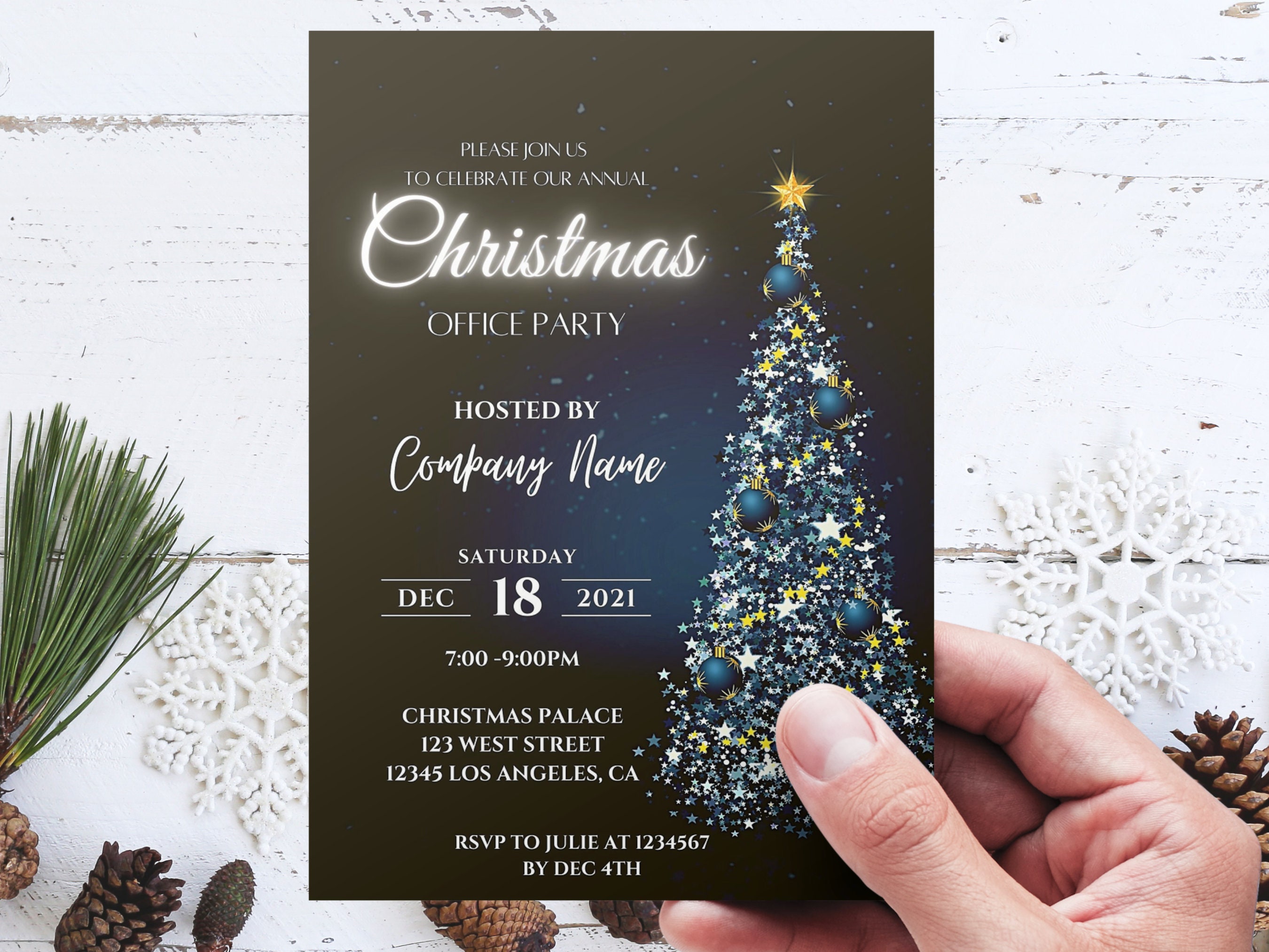 Christmas Office Party Digital Invitation Template Modern - Etsy