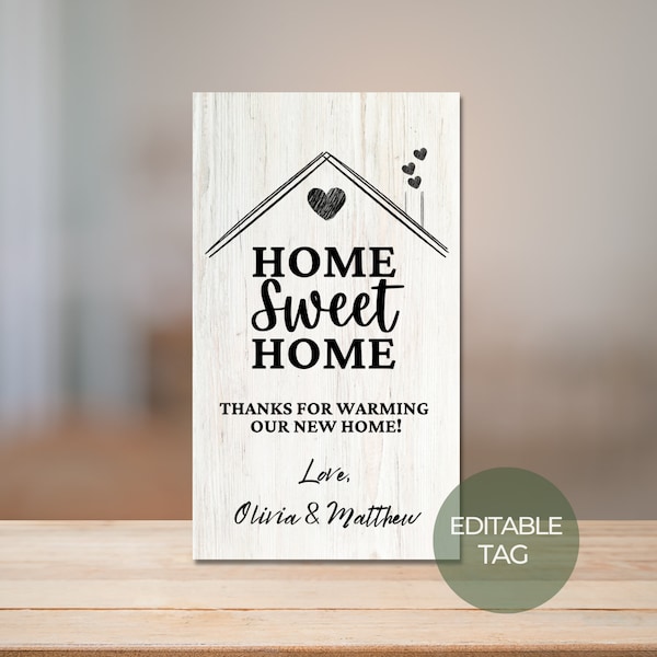 Editable Housewarming Party Thank You Tag | Housewarming Favor Tag | Personalized DIY Gift Tag | House Warming Key Tag | Digital Template