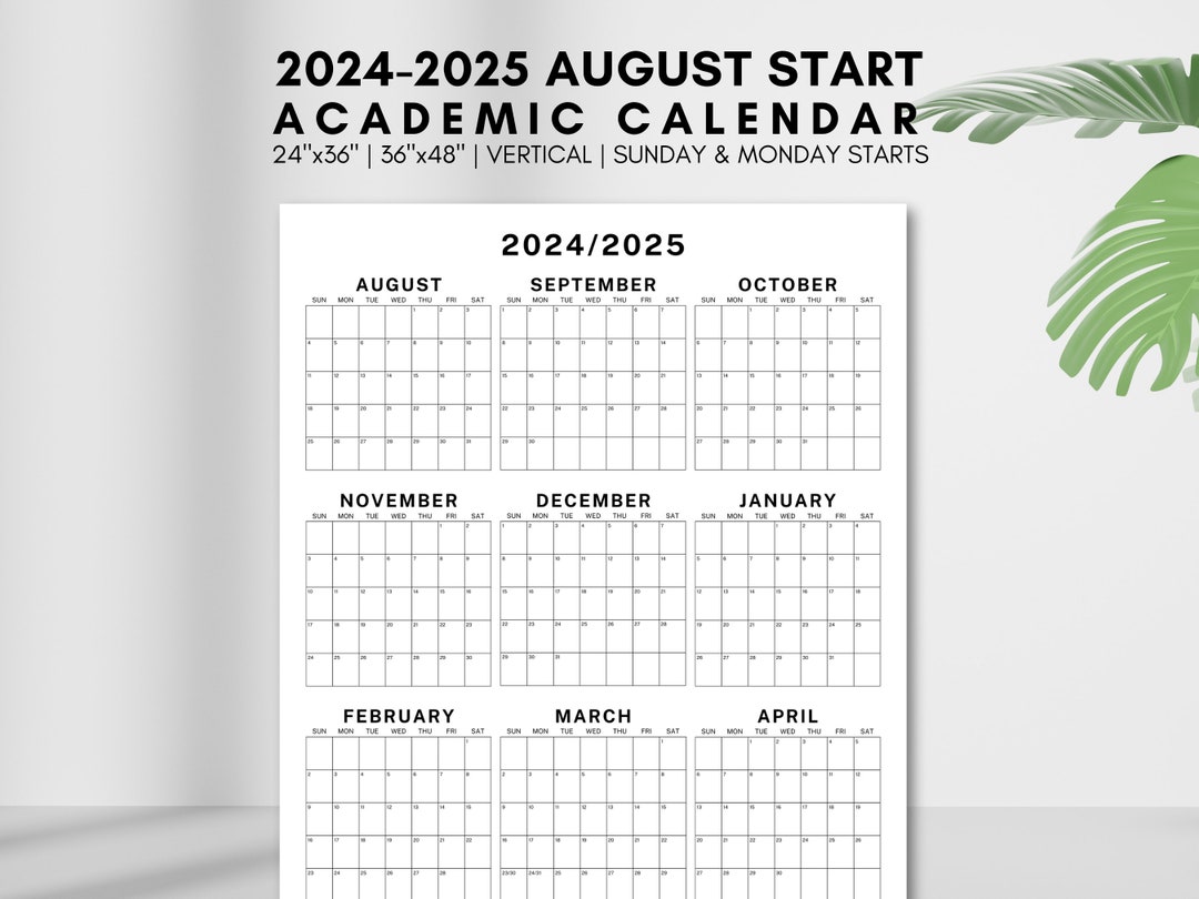 2024-2025 August Start Academic Calendar, Year at a Glance Calendar, Large Midyear Calendar, Academic Year Planner, School Year Calendar - Etsy 2024-2025 august start academic calendar, year at a glance calendar, large midyear calendar, academic year planner, school year calendar - etsy