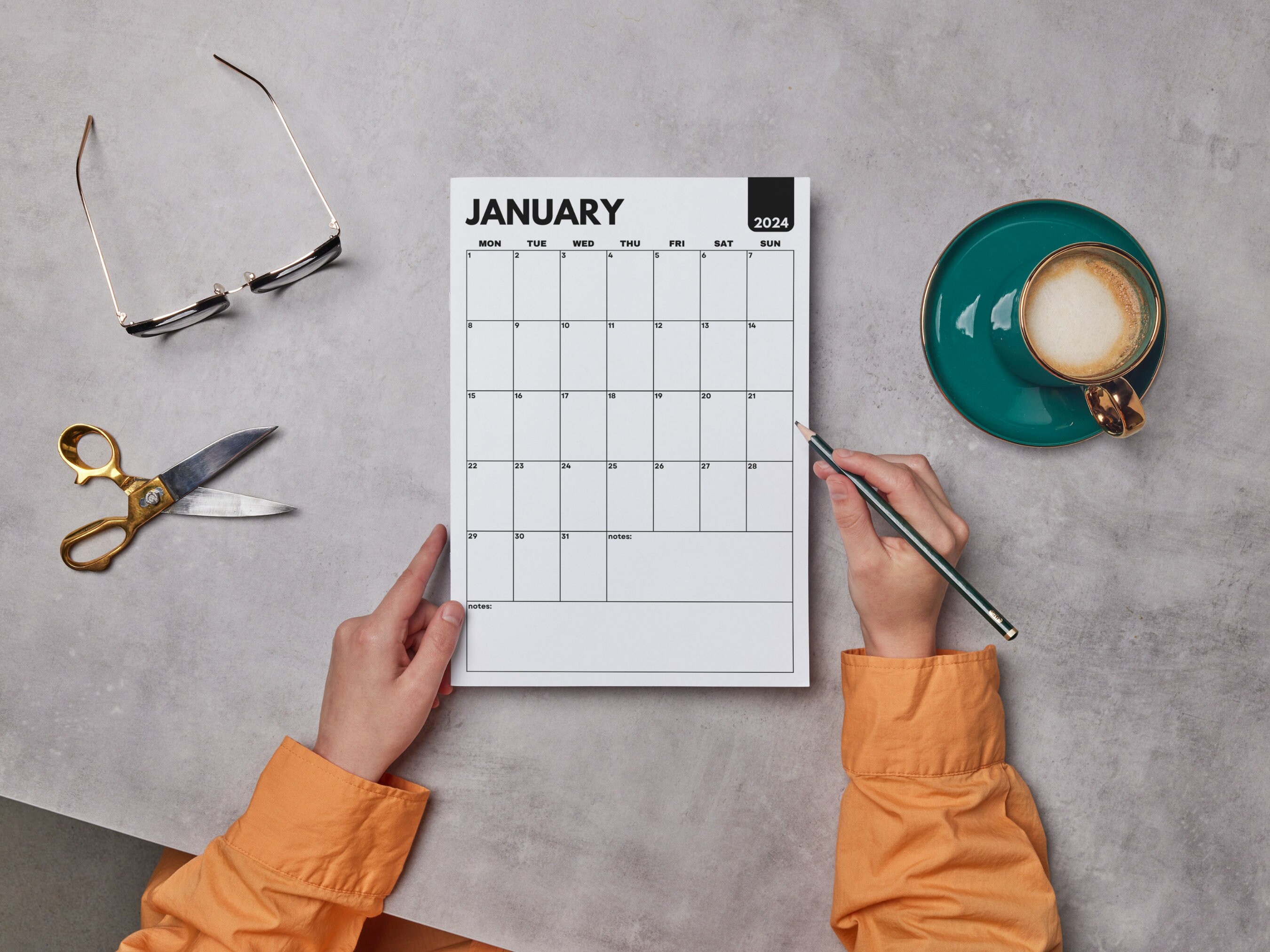 2024 Calendar Printable 2024 Monthly Calendar Vertical 2024 - Etsy UK