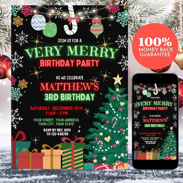 Christmas Party Invitations Etsy