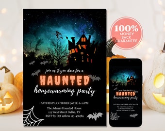 Haunted Housewarming Party Invitation: Halloween New Home Invite (Digital)